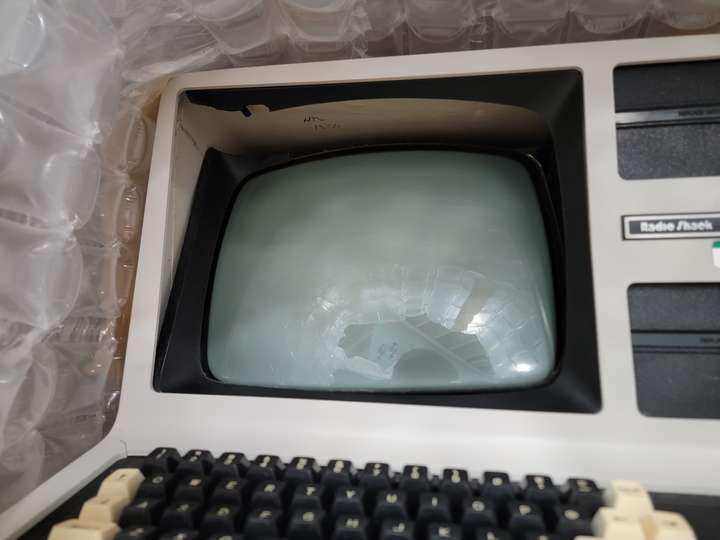 BEFORE: The upper CRT mounts broke during shipping